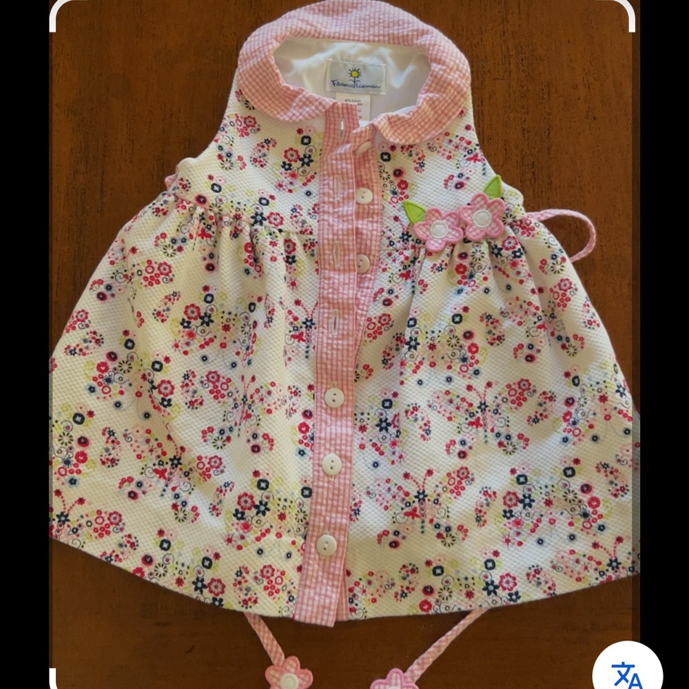 Floral Baby Dress with Pink Accents